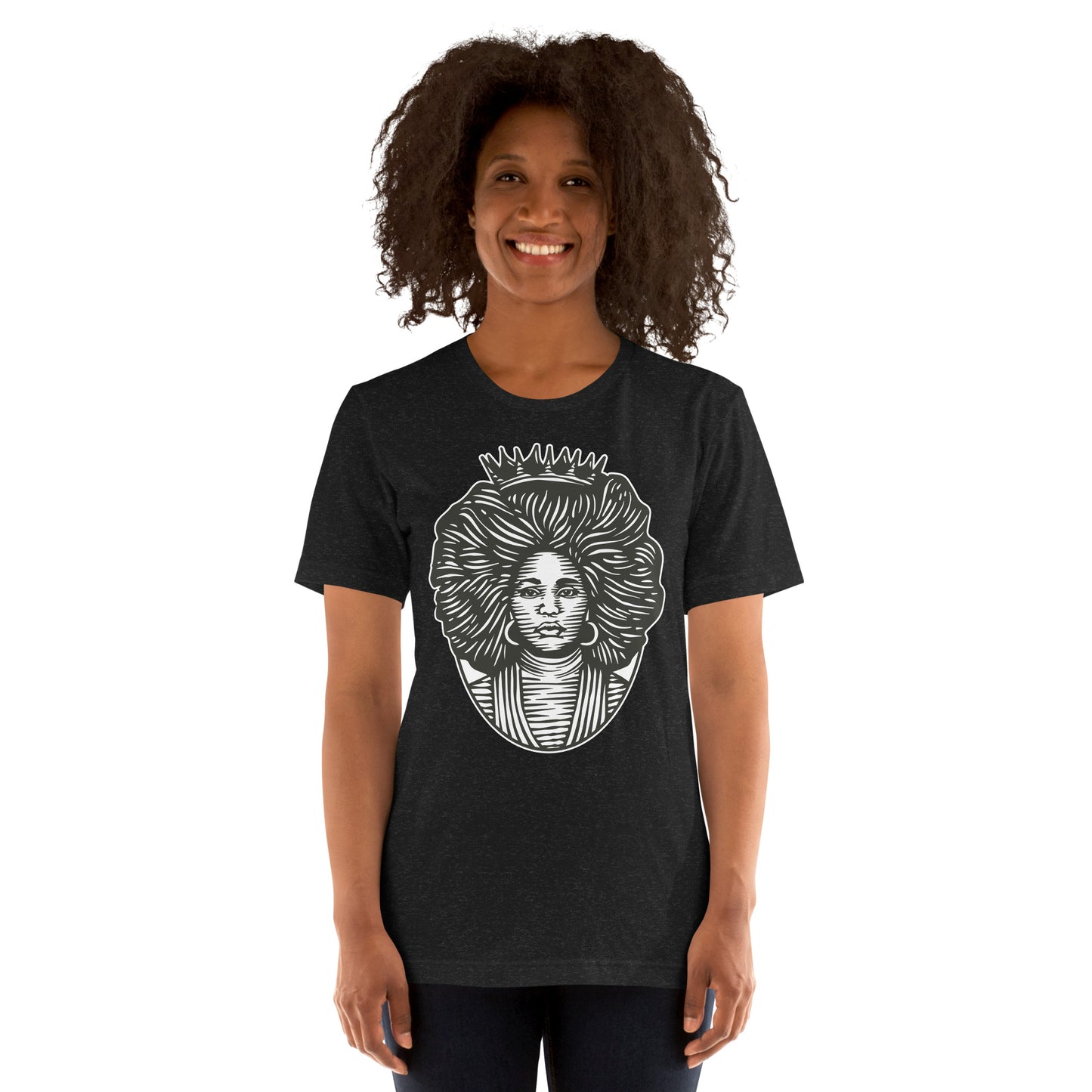 T-Shirts - The Beautiful Queen (Glamourange Ebony Staple T-Shirts - Front Print 0021 Model)