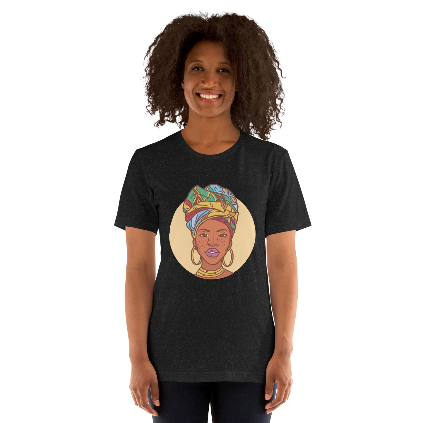 T-Shirts - Ebony Head Wrap (Glamourange Ebony Staple T-Shirts - Front Print 0022 Model)