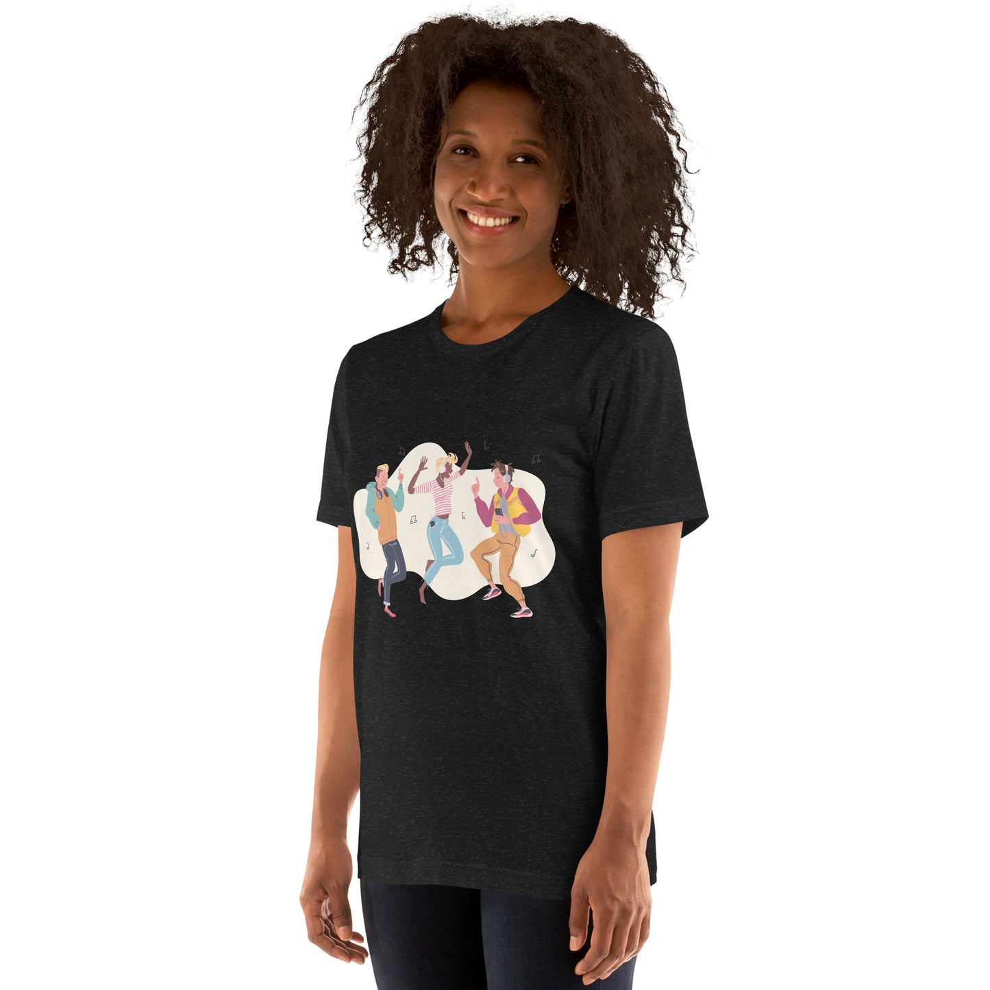 T-Shirts - Let The Music Play (Glamourange Ebony Staple T-Shirts - Front Print 0014 Model)