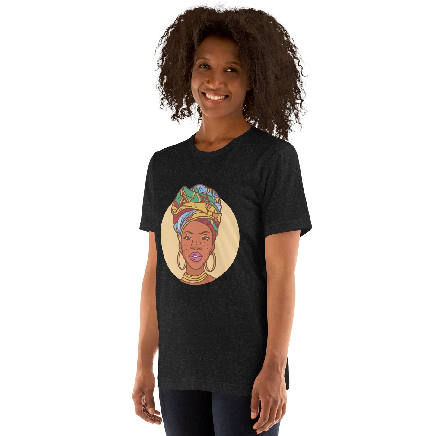 T-Shirts - Ebony Head Wrap (Glamourange Ebony Staple T-Shirts - Front Print 0022 Model)