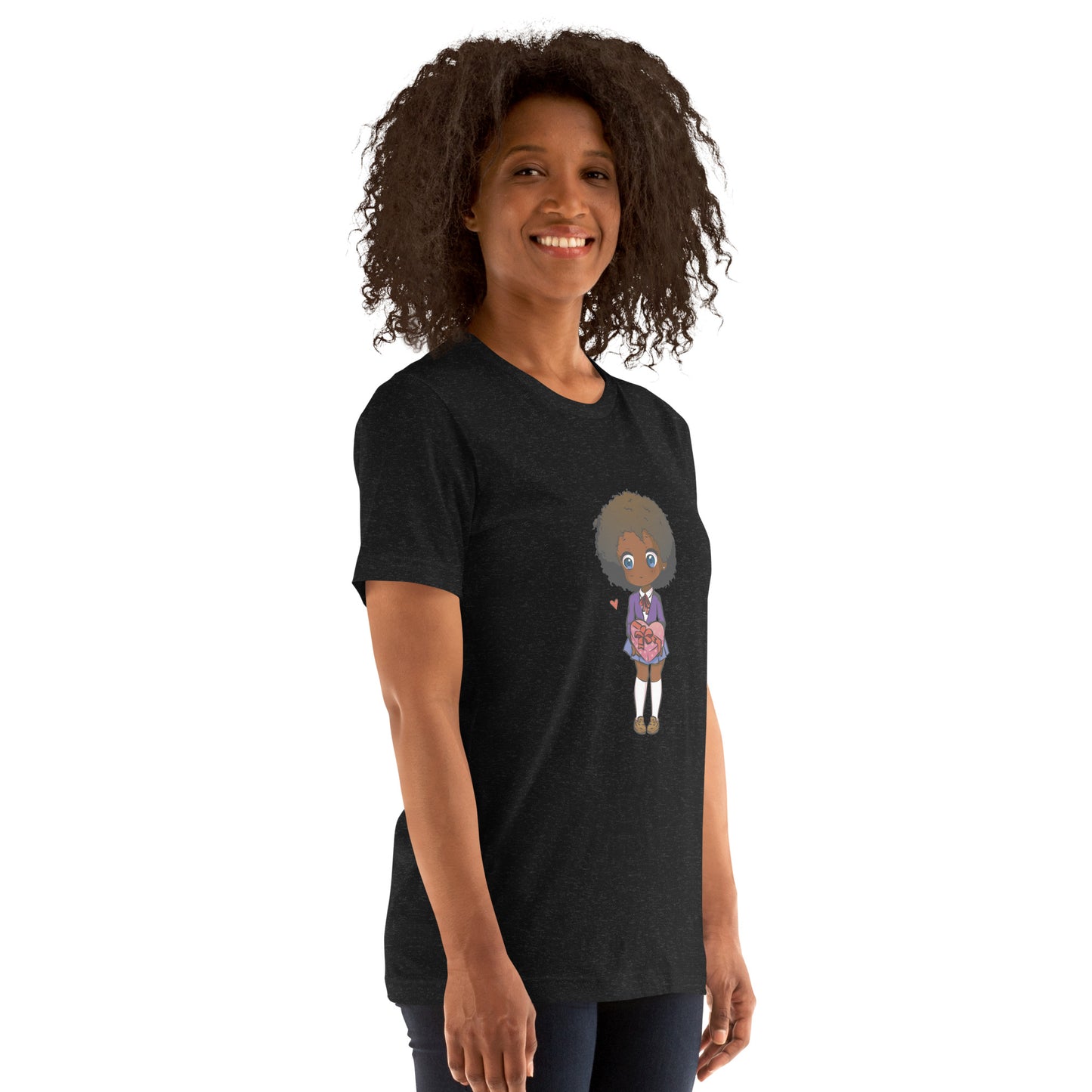 T-Shirts - Ebony Girl Afro (Glamourange Ebony Staple T-Shirts - Front Print 004 Model)