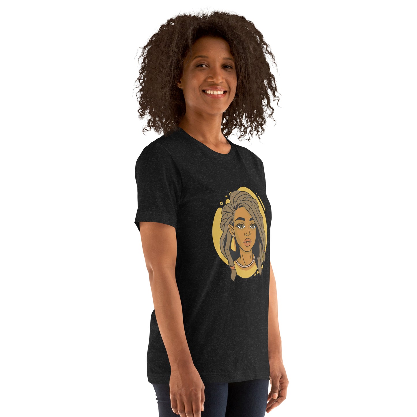 T-Shirts - Ebony Woman Dreadlocks (Glamourange Ebony Staple T-Shirts - Front Print 006 Model)