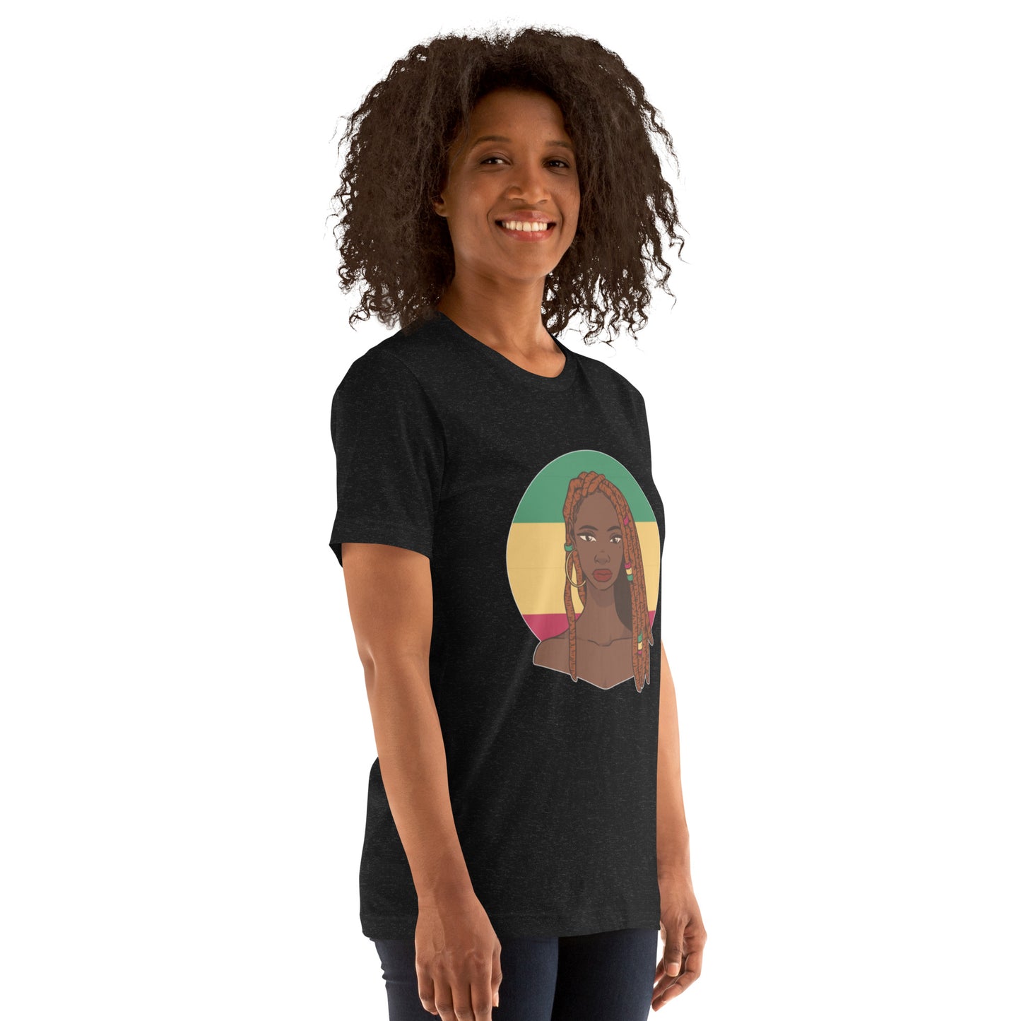 T-Shirts - Ebony Woman Dreadlocks (Glamourange Ebony Staple T-Shirts - Front Print 007 Model)