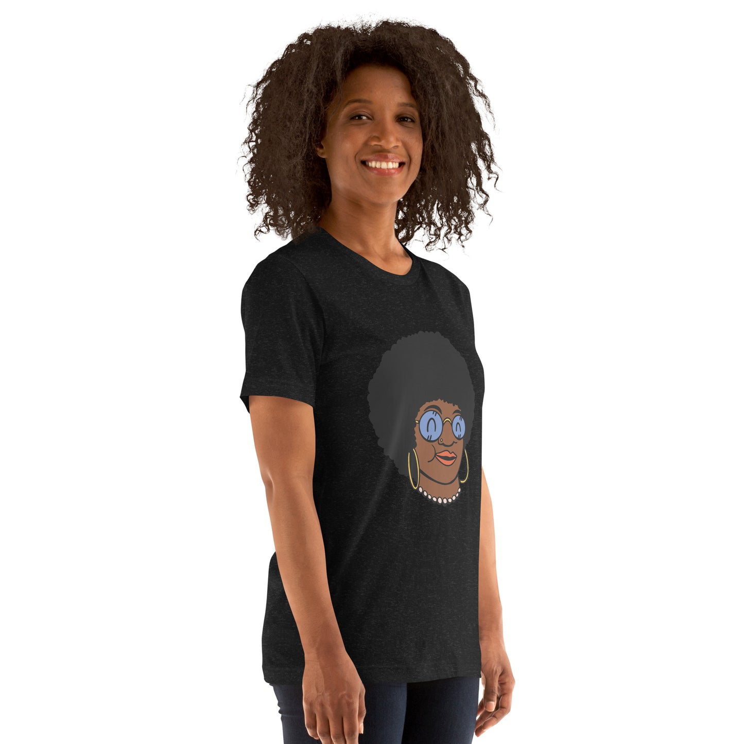 T-Shirts - Beautiful Afro (Glamourange Ebony Staple T-Shirts - Front Print 009 Model)