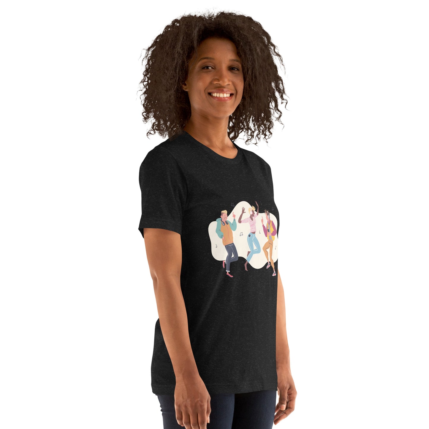 T-Shirts - Let The Music Play (Glamourange Ebony Staple T-Shirts - Front Print 0014 Model)