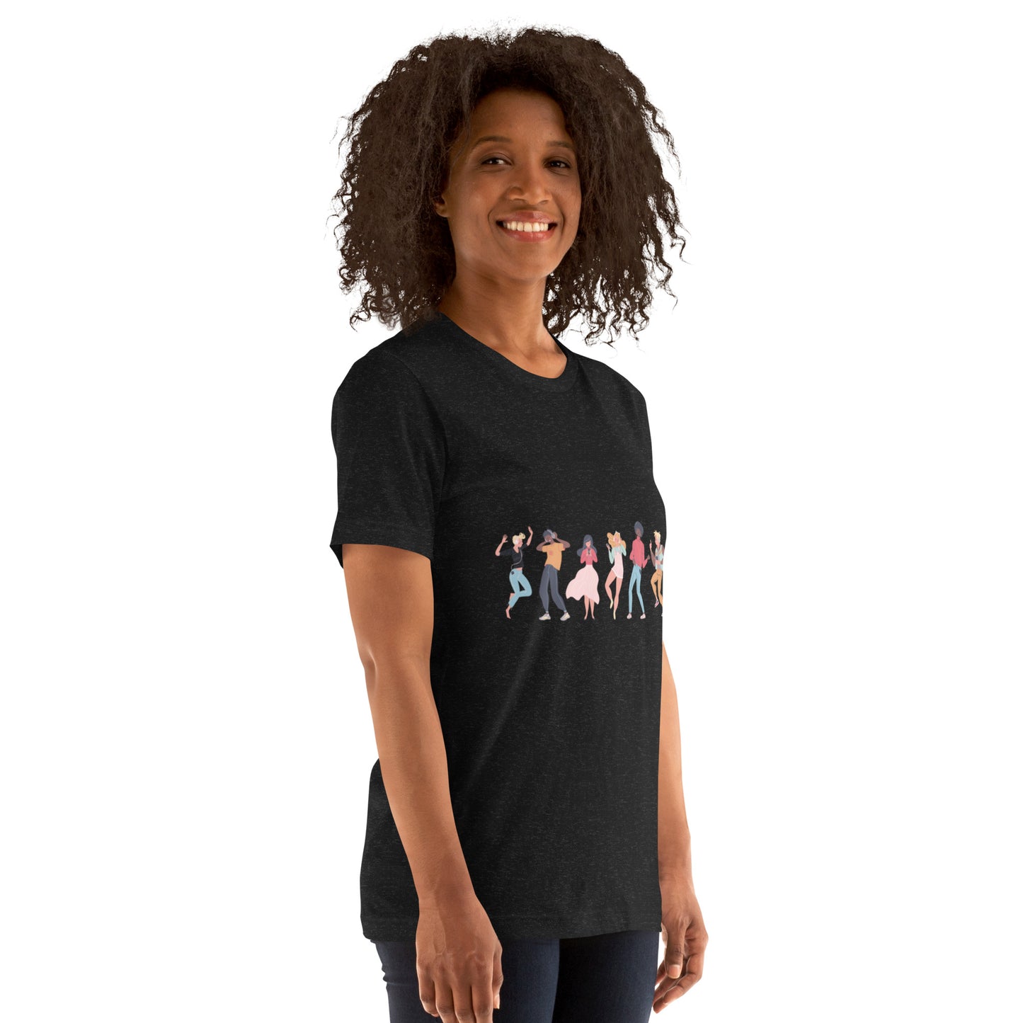 T-Shirts - Let The Music Play (Glamourange Ebony Staple T-Shirts - Front Print 0015 Model)