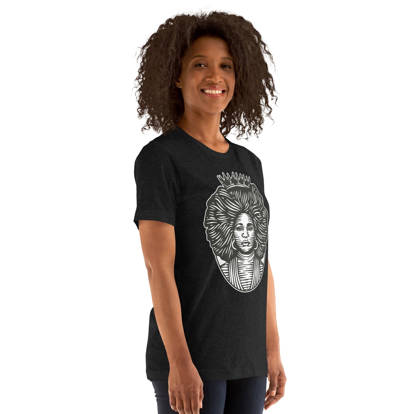 T-Shirts - The Beautiful Queen (Glamourange Ebony Staple T-Shirts - Front Print 0021 Model)