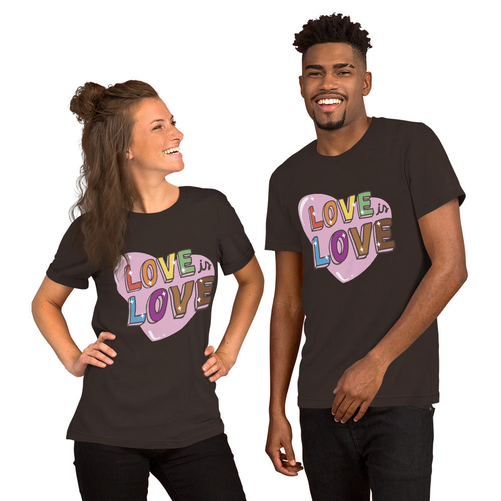 T-Shirts - Love Is Love (Glamourange Love Staple T-Shirts - Front Print 0039 Model)