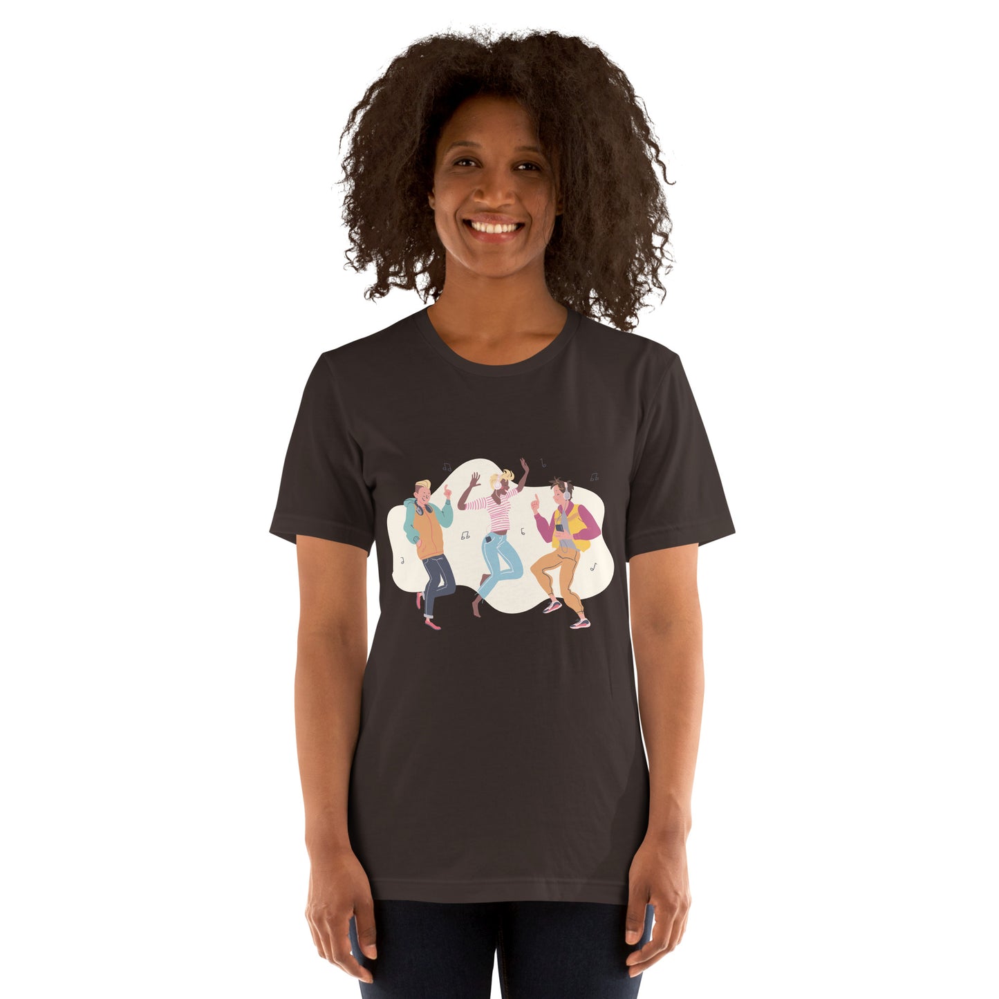 T-Shirts - Let The Music Play (Glamourange Ebony Staple T-Shirts - Front Print 0014 Model)