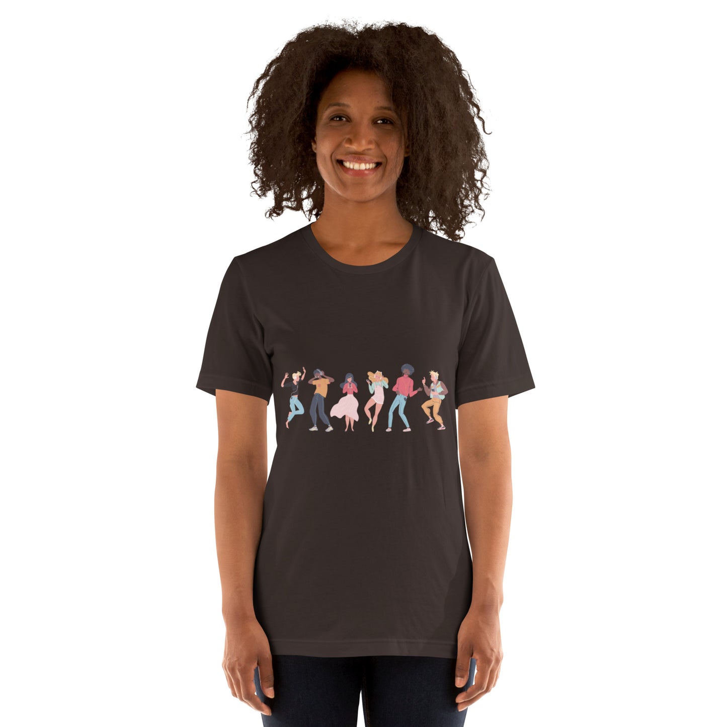 T-Shirts - Let The Music Play (Glamourange Ebony Staple T-Shirts - Front Print 0015 Model)