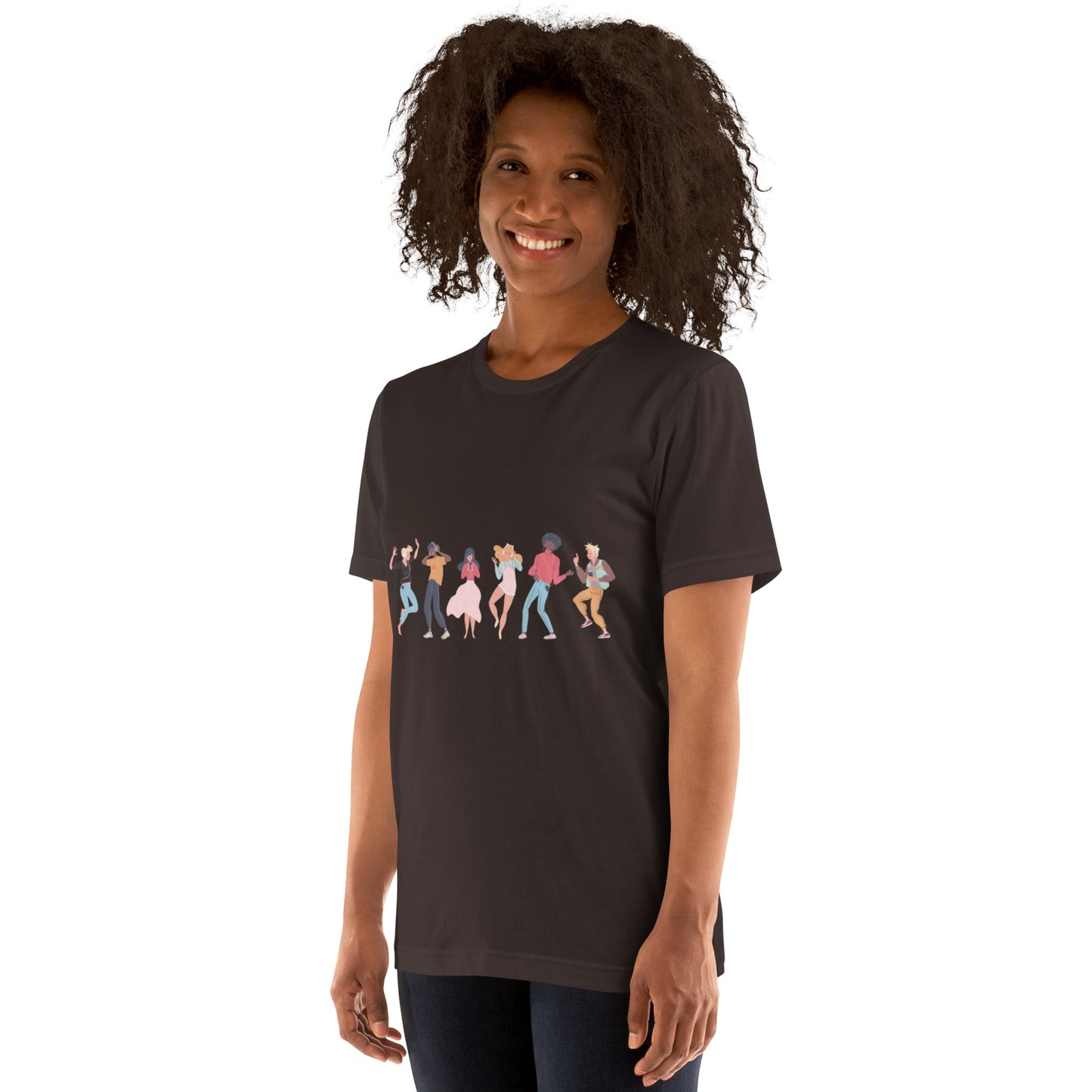 T-Shirts - Let The Music Play (Glamourange Ebony Staple T-Shirts - Front Print 0015 Model)