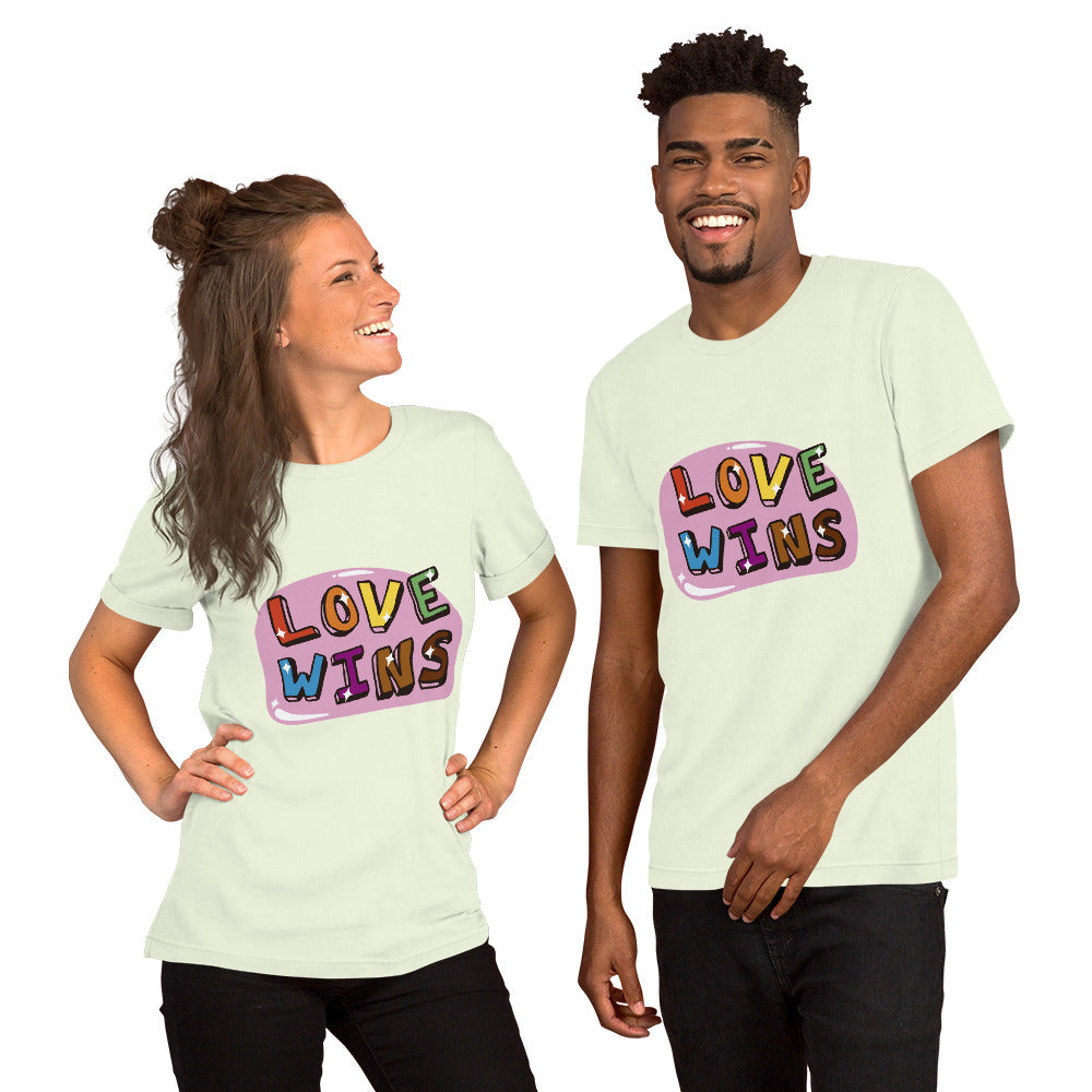 T-Shirts - Love Wins (Glamourange Love Staple T-Shirts - Front Print 0035 Model)