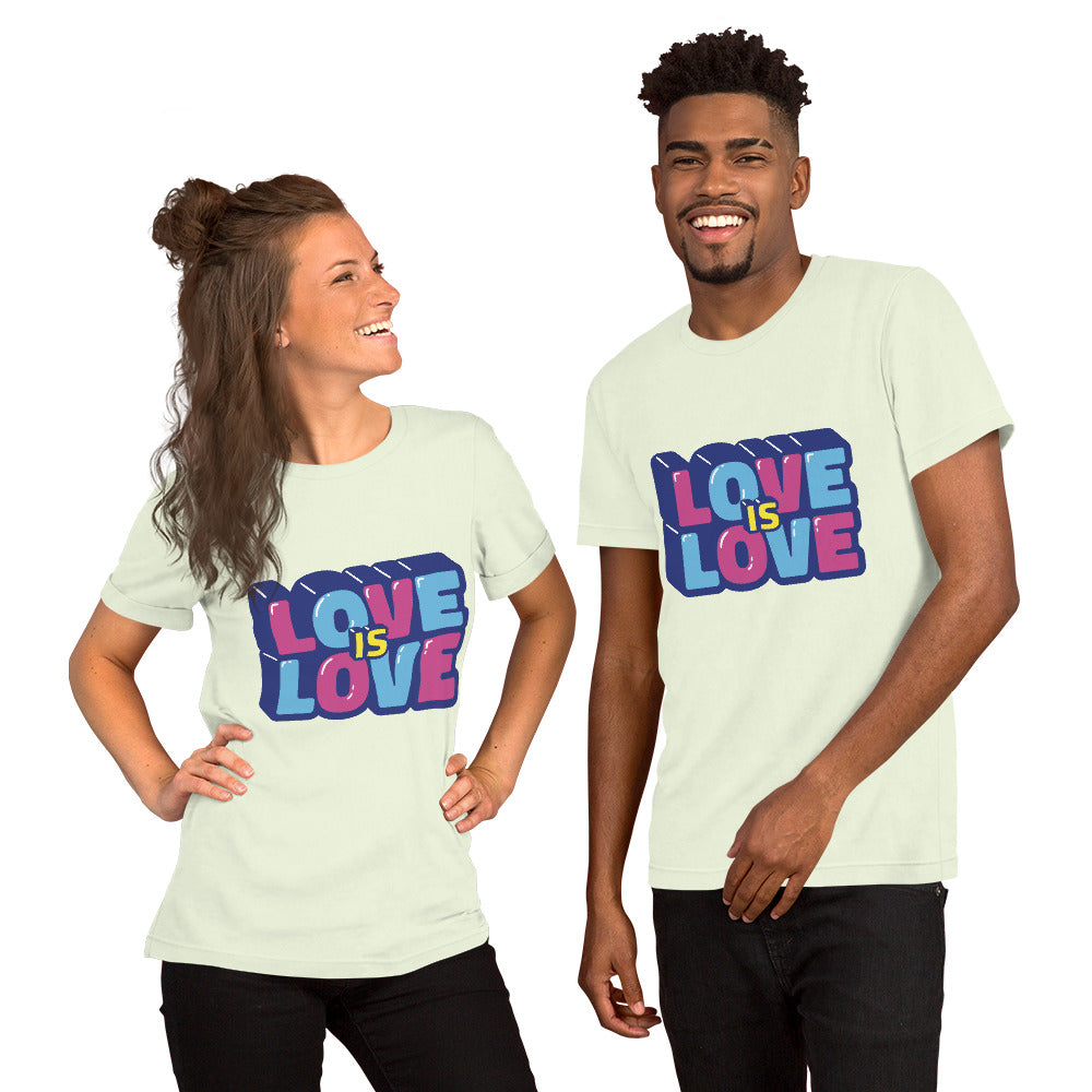 T-Shirts - Love Is Love (Glamourange Love Staple T-Shirts - Front Print 0040 Model)