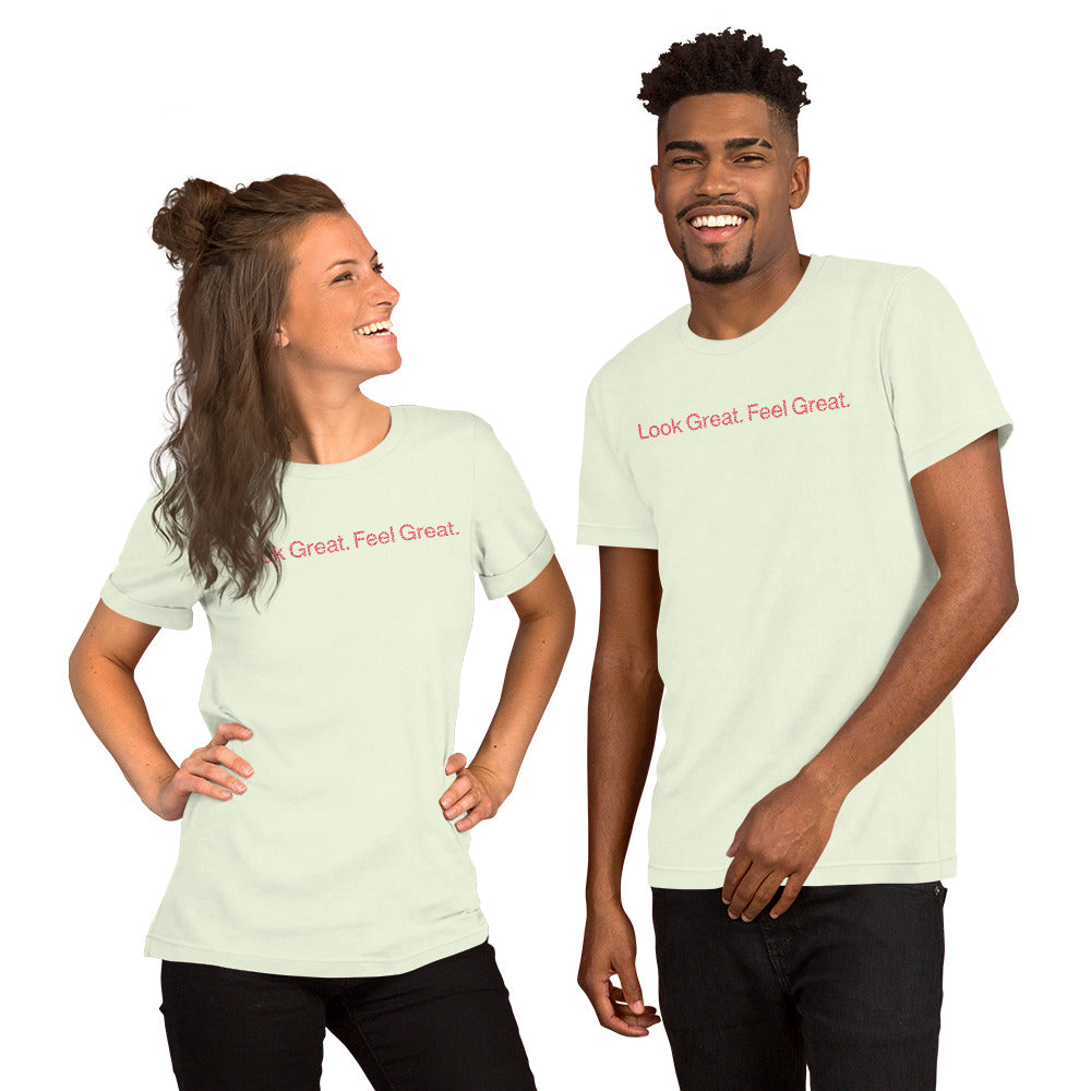 T Shirts - Look Great. Feel Great (Glamourange Motivation Staple T-Shirts - Front Print 006 Model)