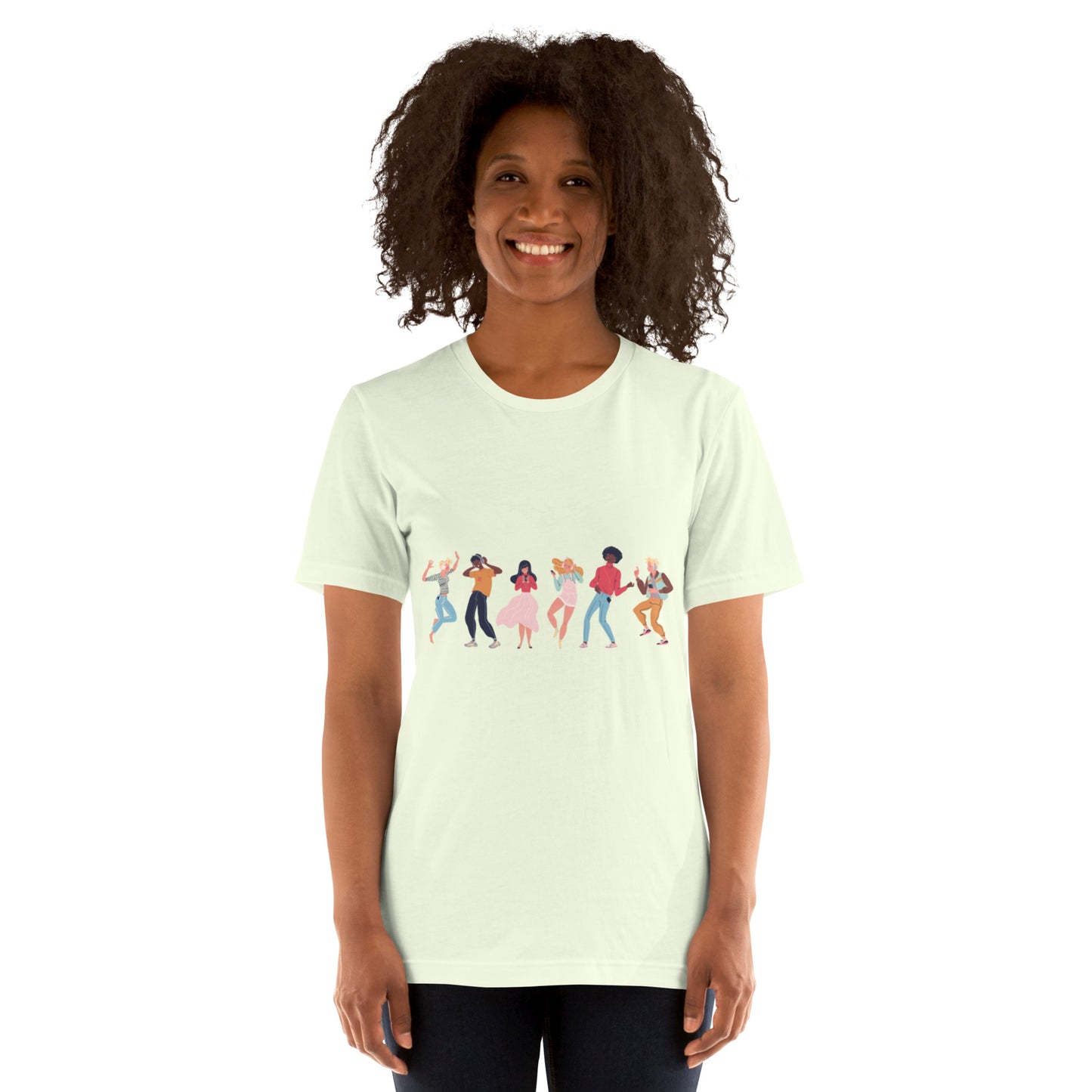 T-Shirts - Let The Music Play (Glamourange Ebony Staple T-Shirts - Front Print 0015 Model)