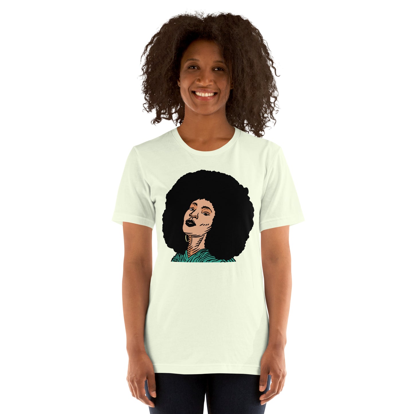 T-Shirts - Bold And Beautiful (Glamourange Ebony Staple T-Shirts - Front Print 0020 Model)