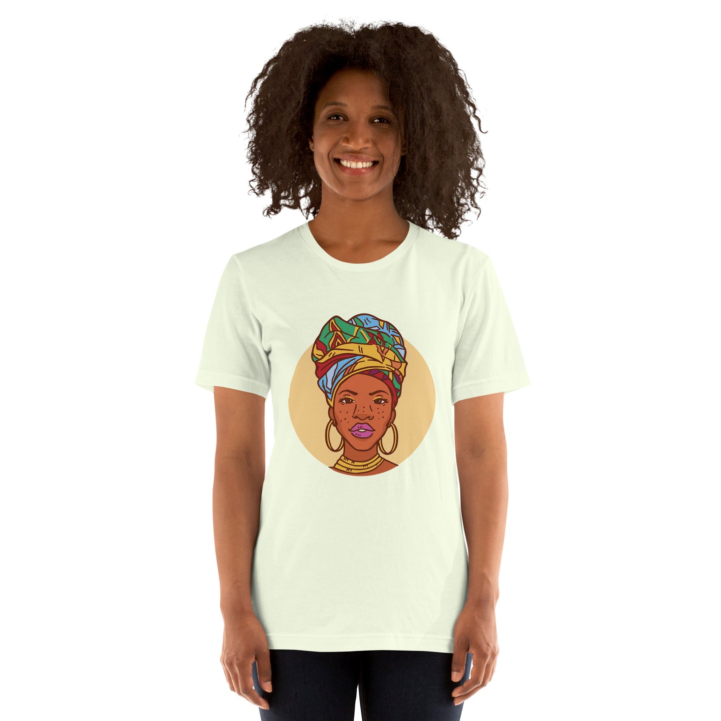 T-Shirts - Ebony Head Wrap (Glamourange Ebony Staple T-Shirts - Front Print 0022 Model)