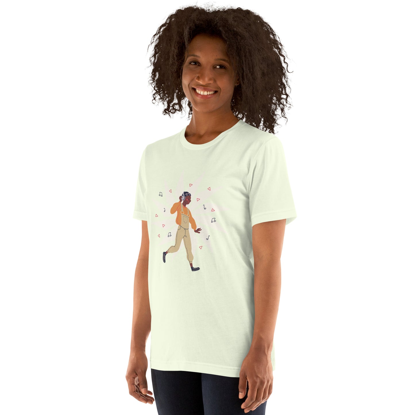 T-Shirts - Let The Music Play (Glamourange Ebony Staple T-Shirts - Front Print 0010 Model)