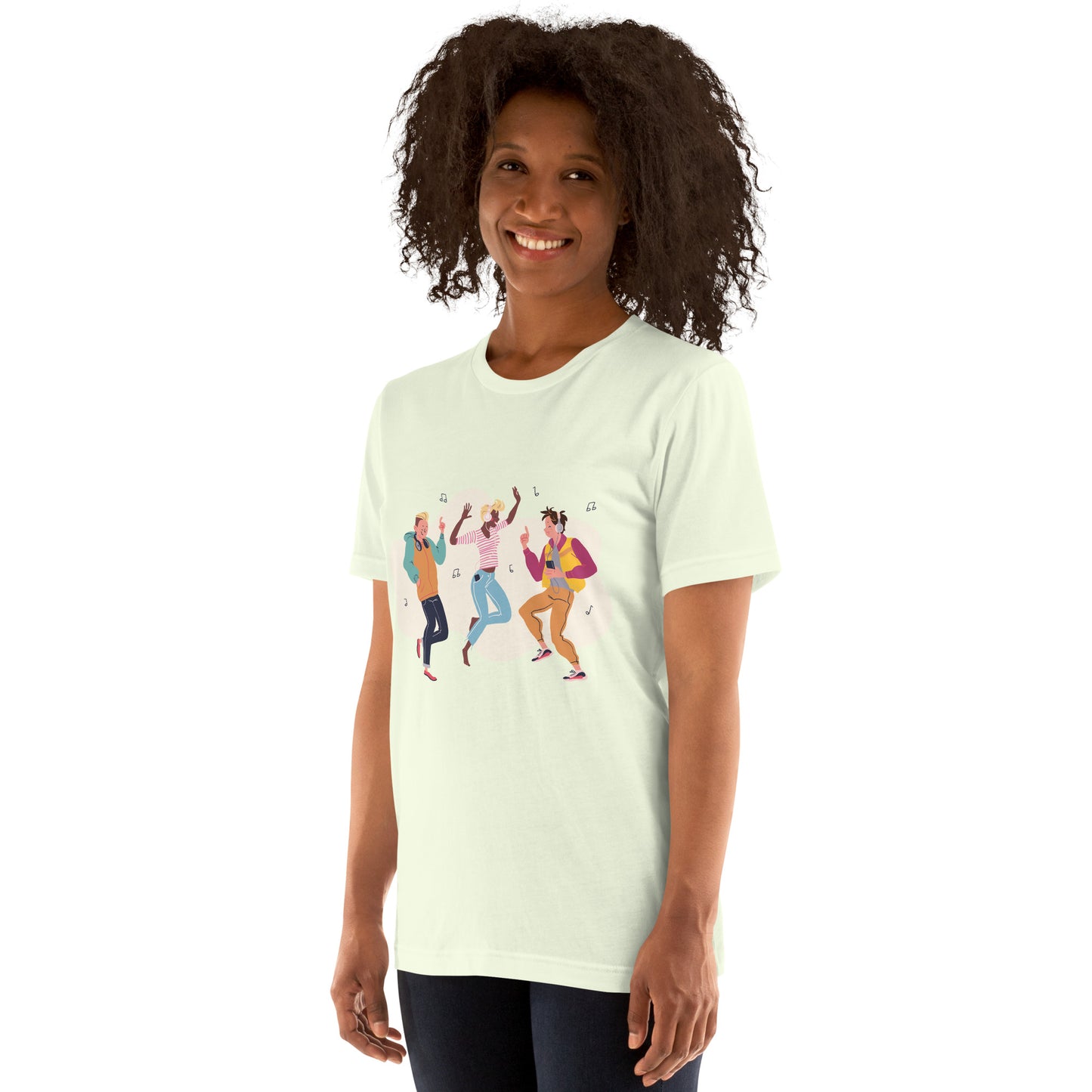 T-Shirts - Let The Music Play (Glamourange Ebony Staple T-Shirts - Front Print 0014 Model)