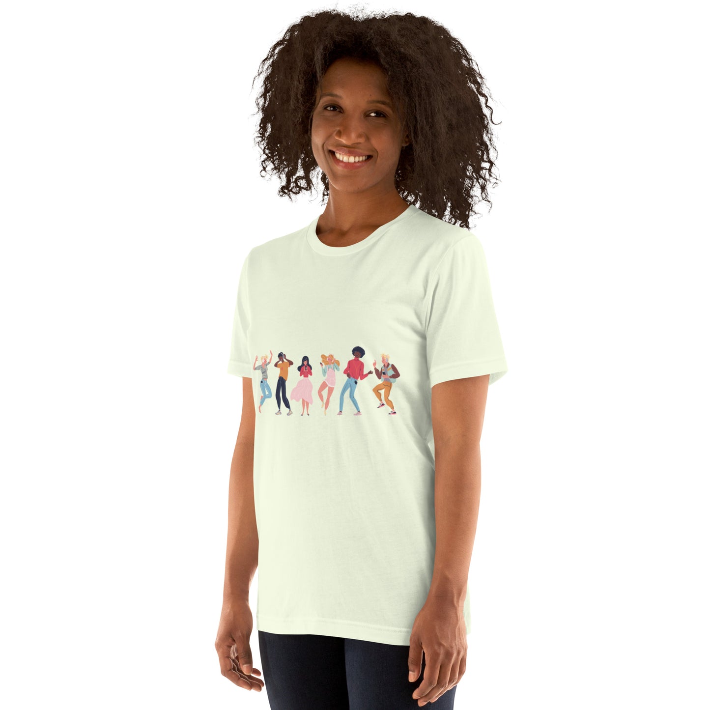 T-Shirts - Let The Music Play (Glamourange Ebony Staple T-Shirts - Front Print 0015 Model)