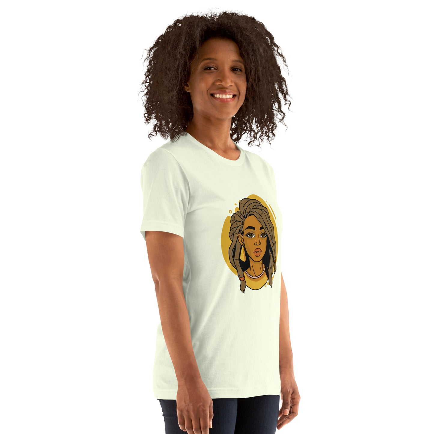 T-Shirts - Ebony Woman Dreadlocks (Glamourange Ebony Staple T-Shirts - Front Print 006 Model)