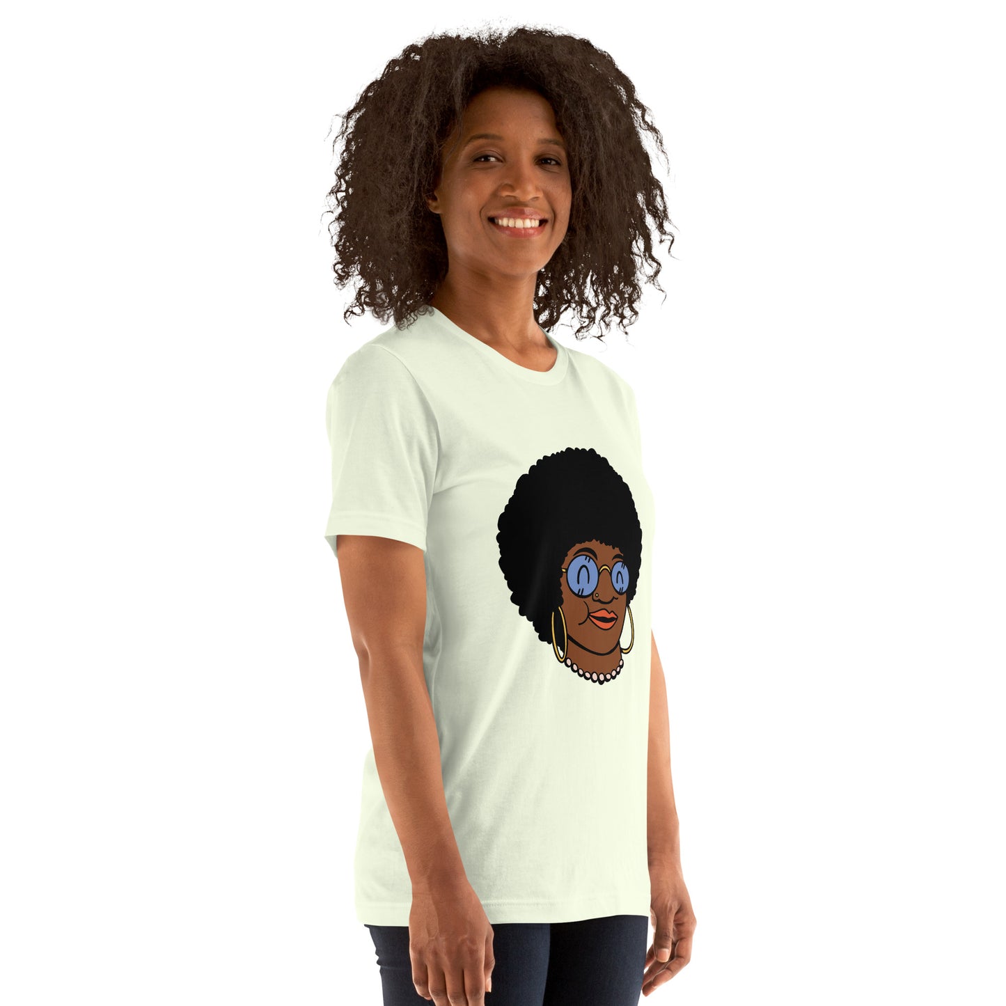 T-Shirts - Beautiful Afro (Glamourange Ebony Staple T-Shirts - Front Print 009 Model)