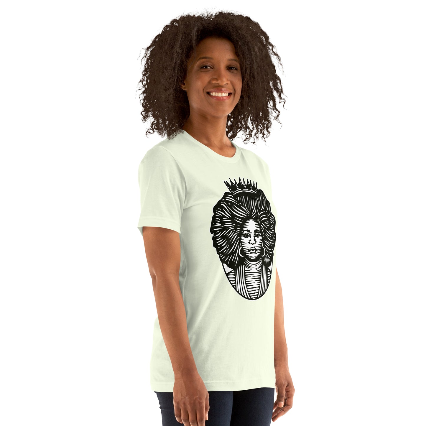 T-Shirts - The Beautiful Queen (Glamourange Ebony Staple T-Shirts - Front Print 0021 Model)