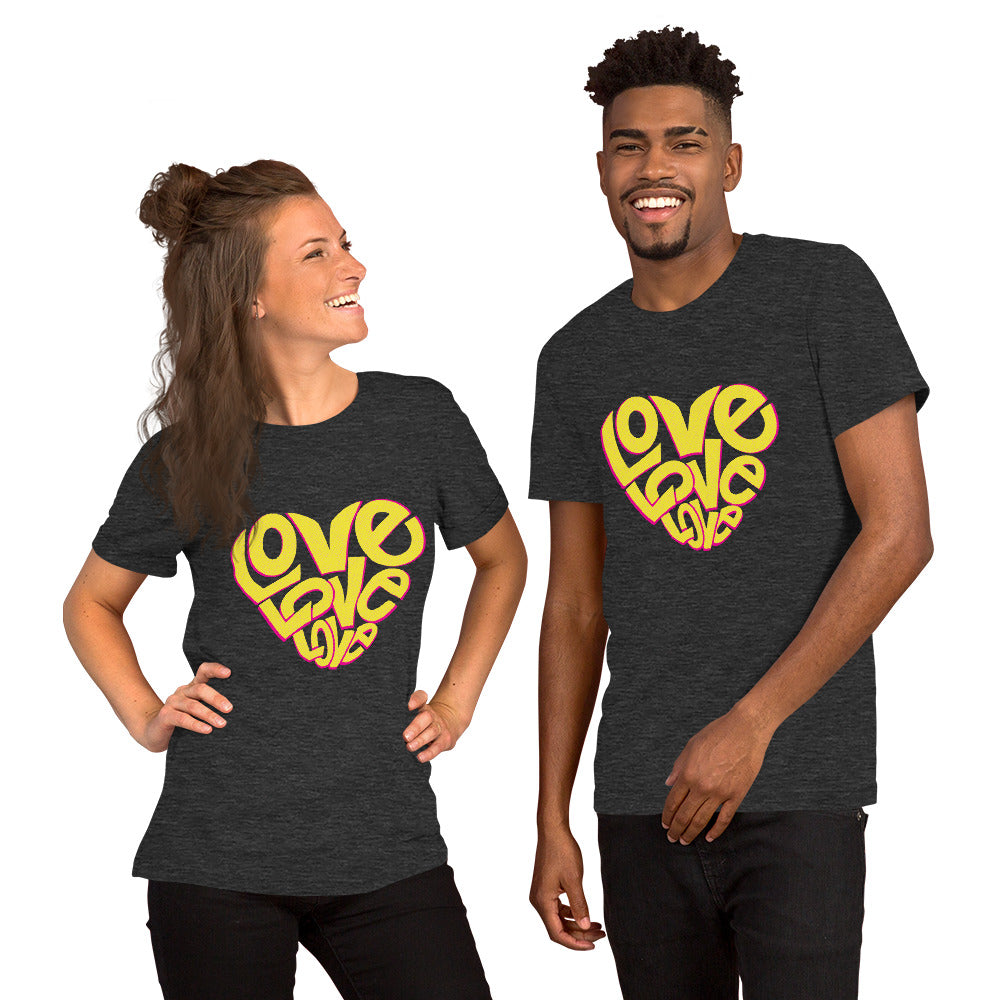 T-Shirts - Love Love Love (Glamourange Love Staple T-Shirts - Front Print 0023 Model)