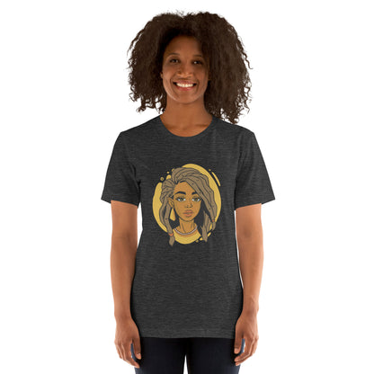 T-Shirts - Ebony Woman Dreadlocks (Glamourange Ebony Staple T-Shirts - Front Print 006 Model)