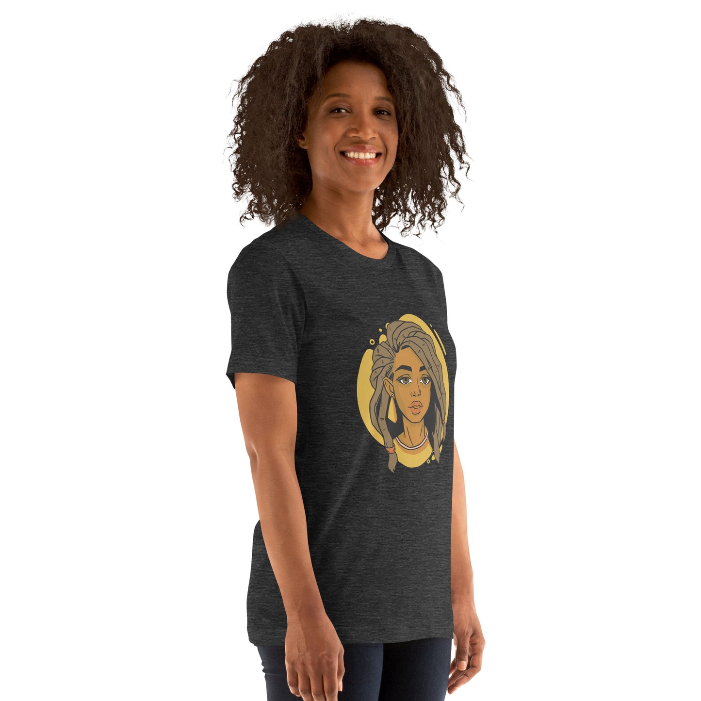 T-Shirts - Ebony Woman Dreadlocks (Glamourange Ebony Staple T-Shirts - Front Print 006 Model)