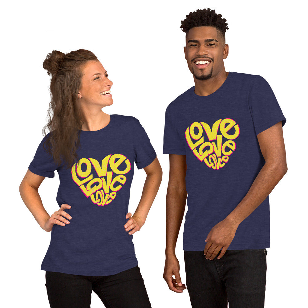 T-Shirts - Love Love Love (Glamourange Love Staple T-Shirts - Front Print 0023 Model)