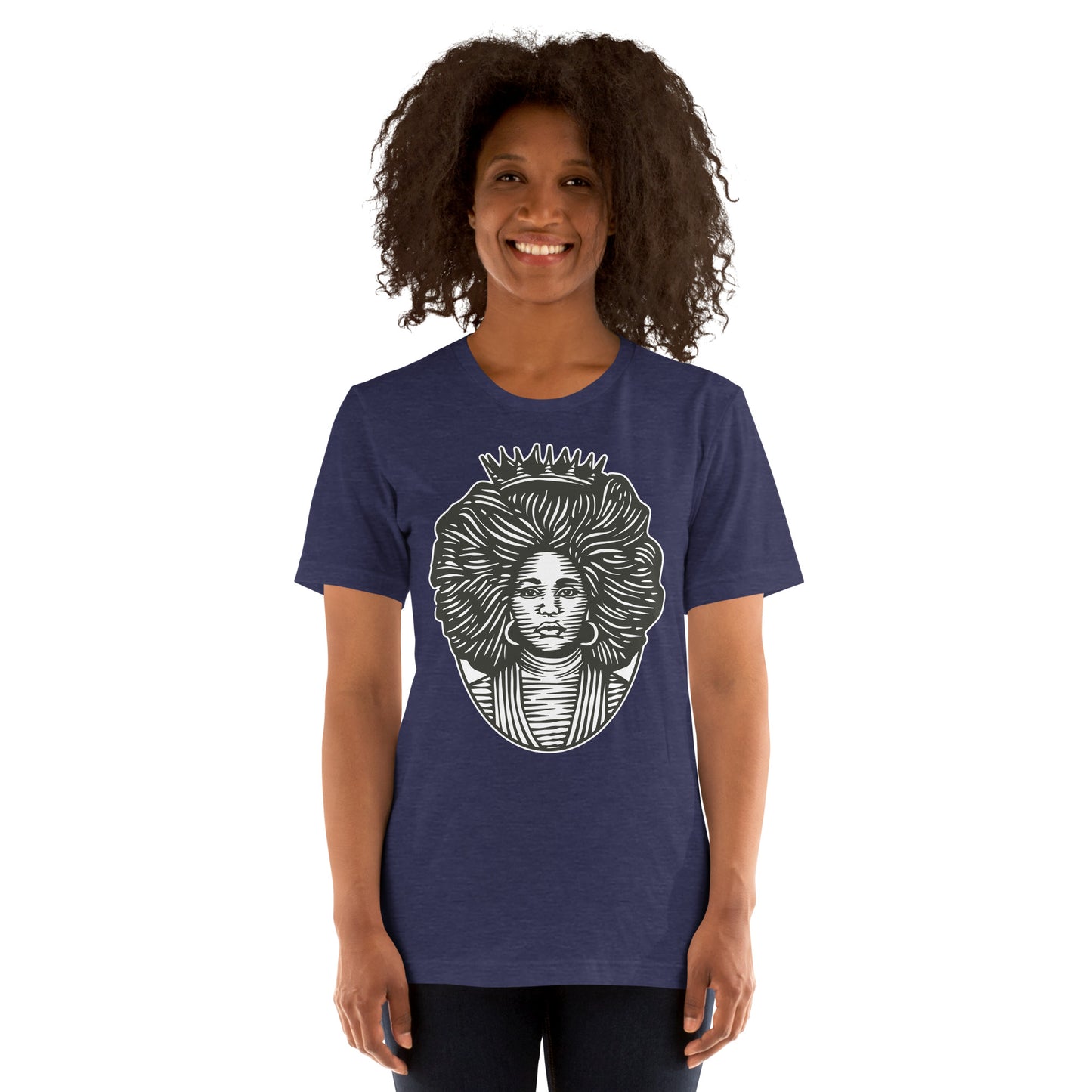 T-Shirts - The Beautiful Queen (Glamourange Ebony Staple T-Shirts - Front Print 0021 Model)