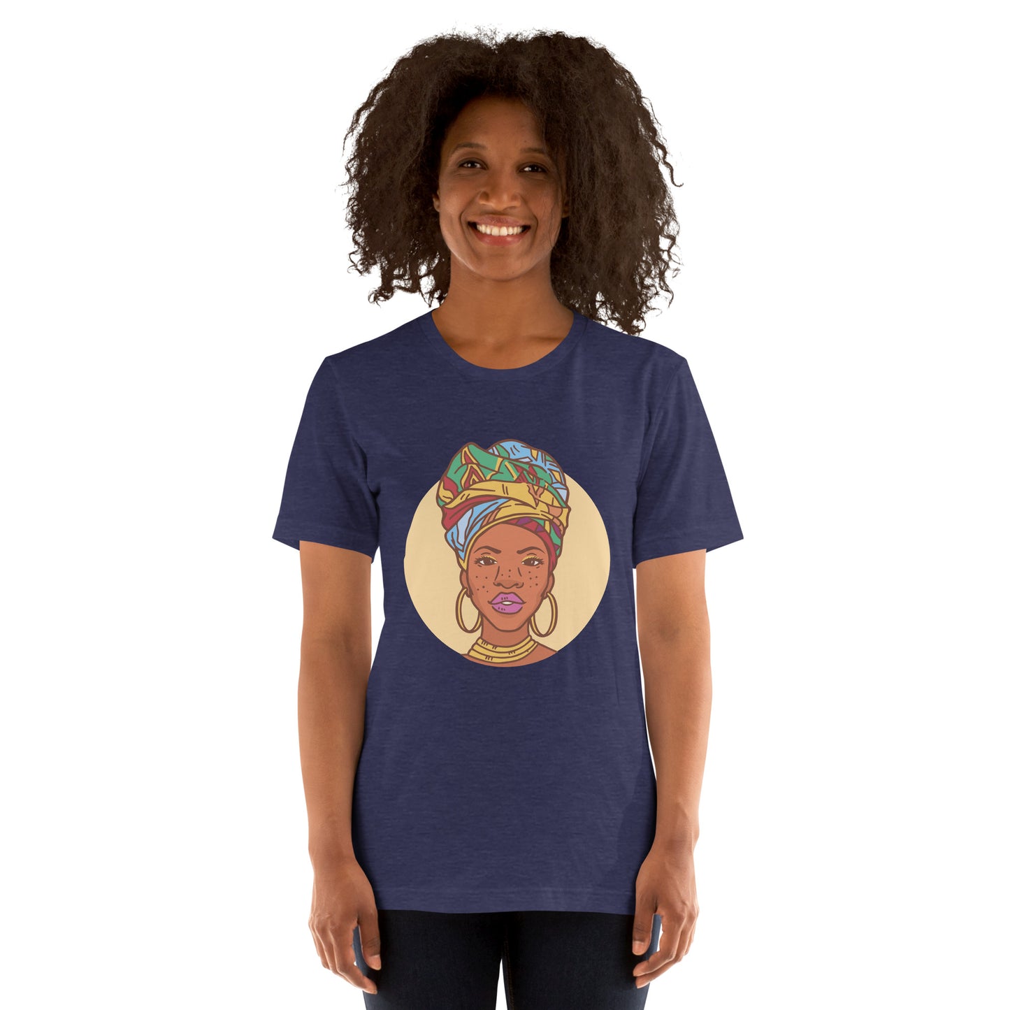 T-Shirts - Ebony Head Wrap (Glamourange Ebony Staple T-Shirts - Front Print 0022 Model)