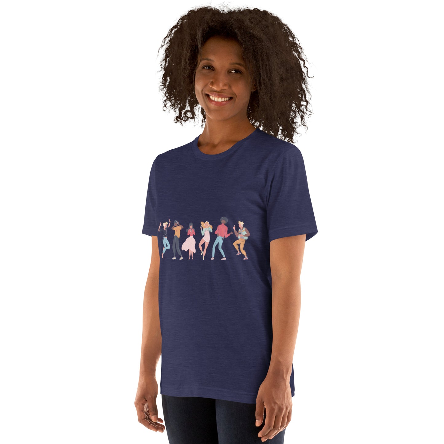 T-Shirts - Let The Music Play (Glamourange Ebony Staple T-Shirts - Front Print 0015 Model)