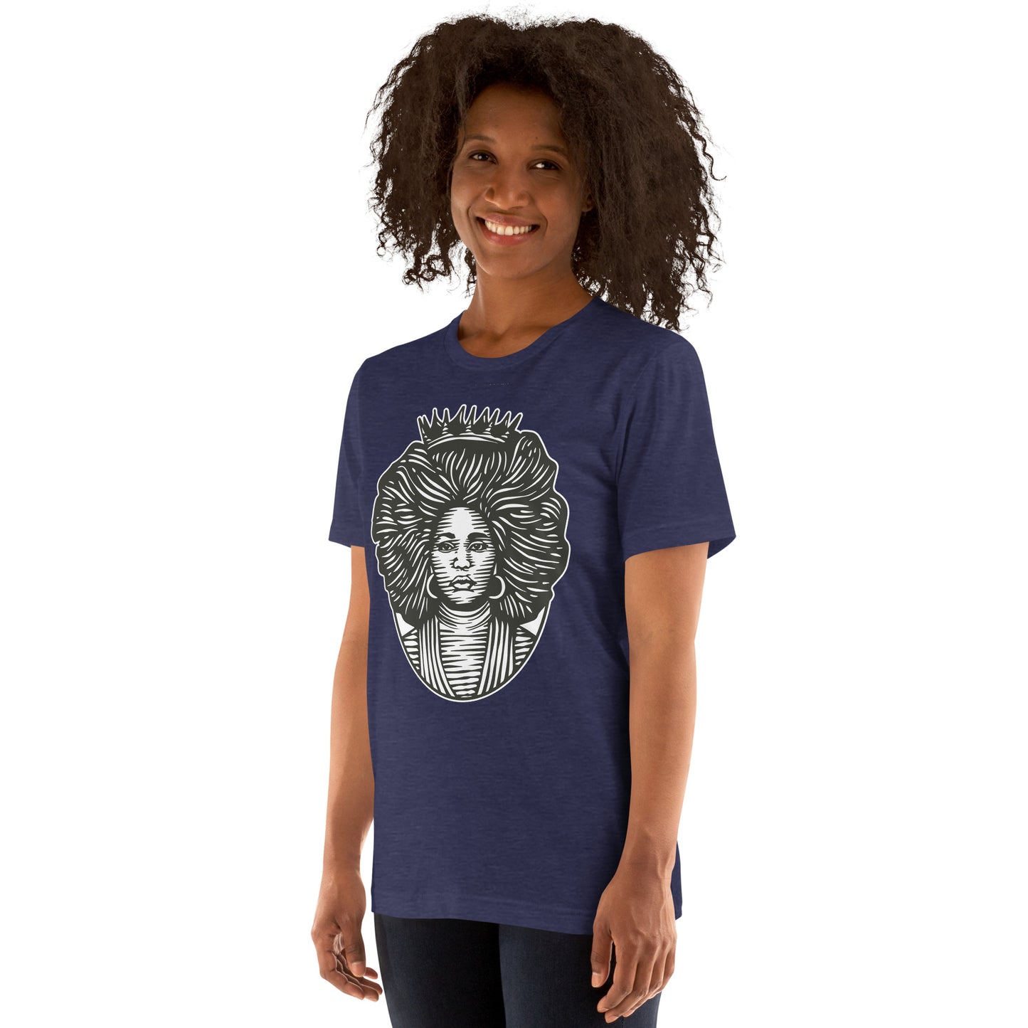 T-Shirts - The Beautiful Queen (Glamourange Ebony Staple T-Shirts - Front Print 0021 Model)