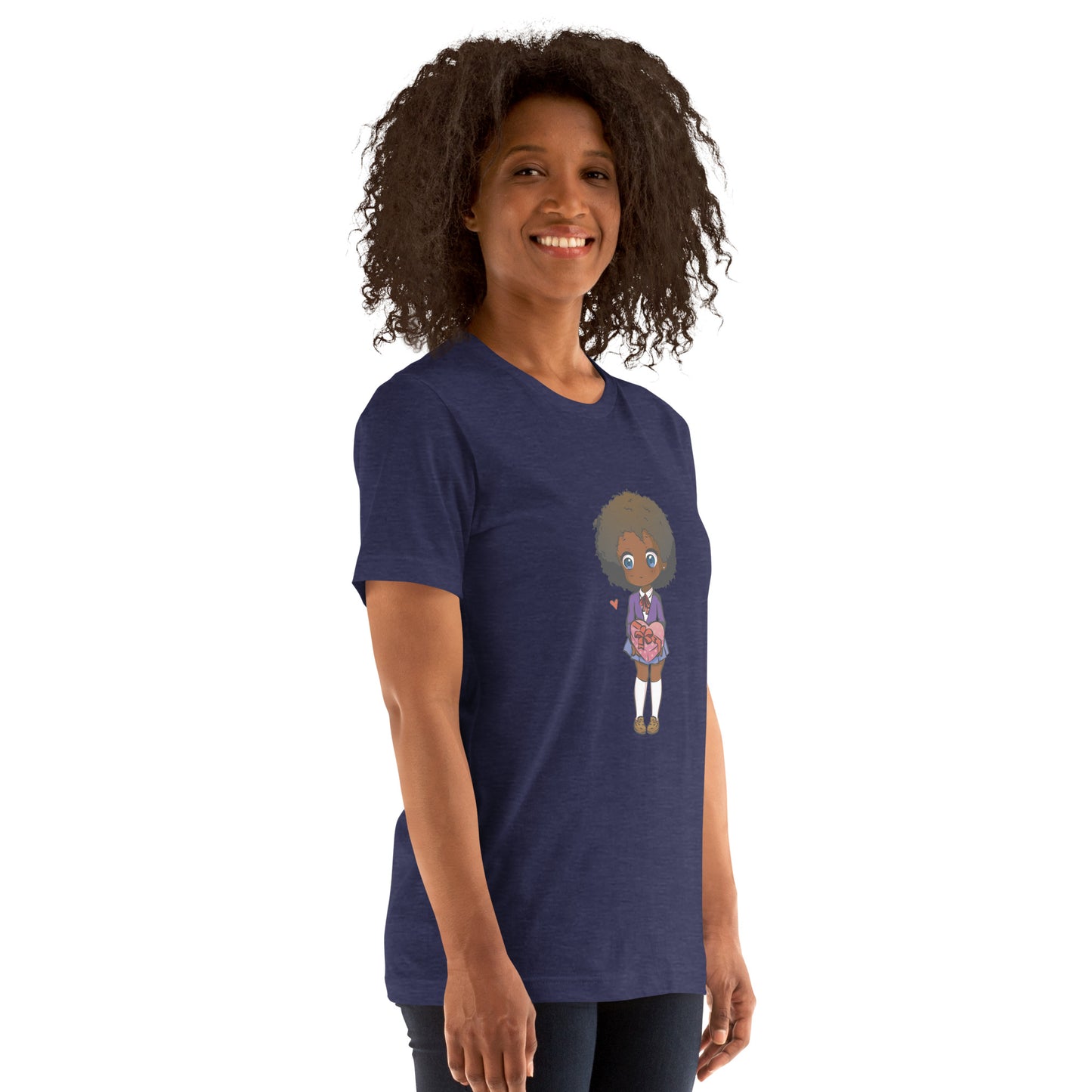 T-Shirts - Ebony Girl Afro (Glamourange Ebony Staple T-Shirts - Front Print 004 Model)