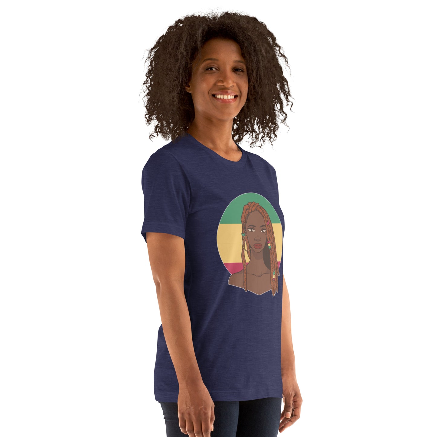 T-Shirts - Ebony Woman Dreadlocks (Glamourange Ebony Staple T-Shirts - Front Print 007 Model)