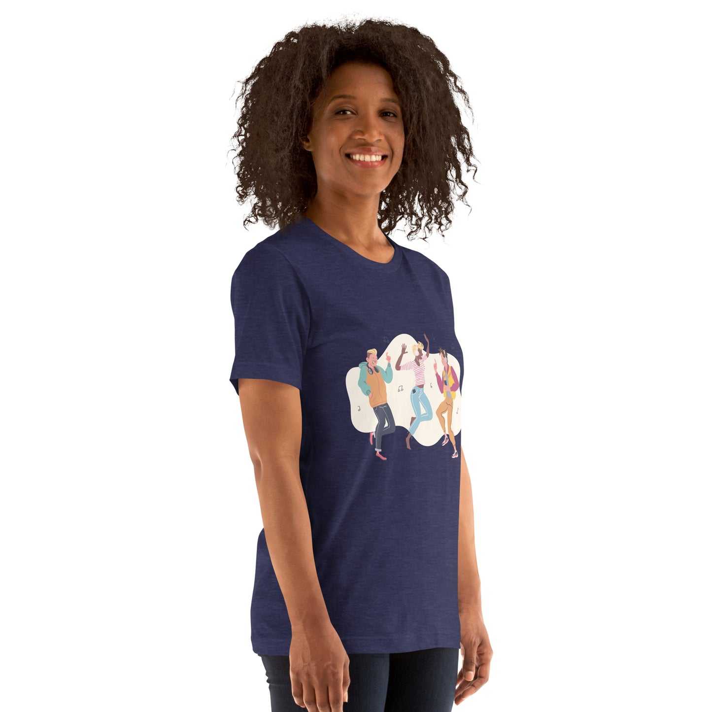 T-Shirts - Let The Music Play (Glamourange Ebony Staple T-Shirts - Front Print 0014 Model)