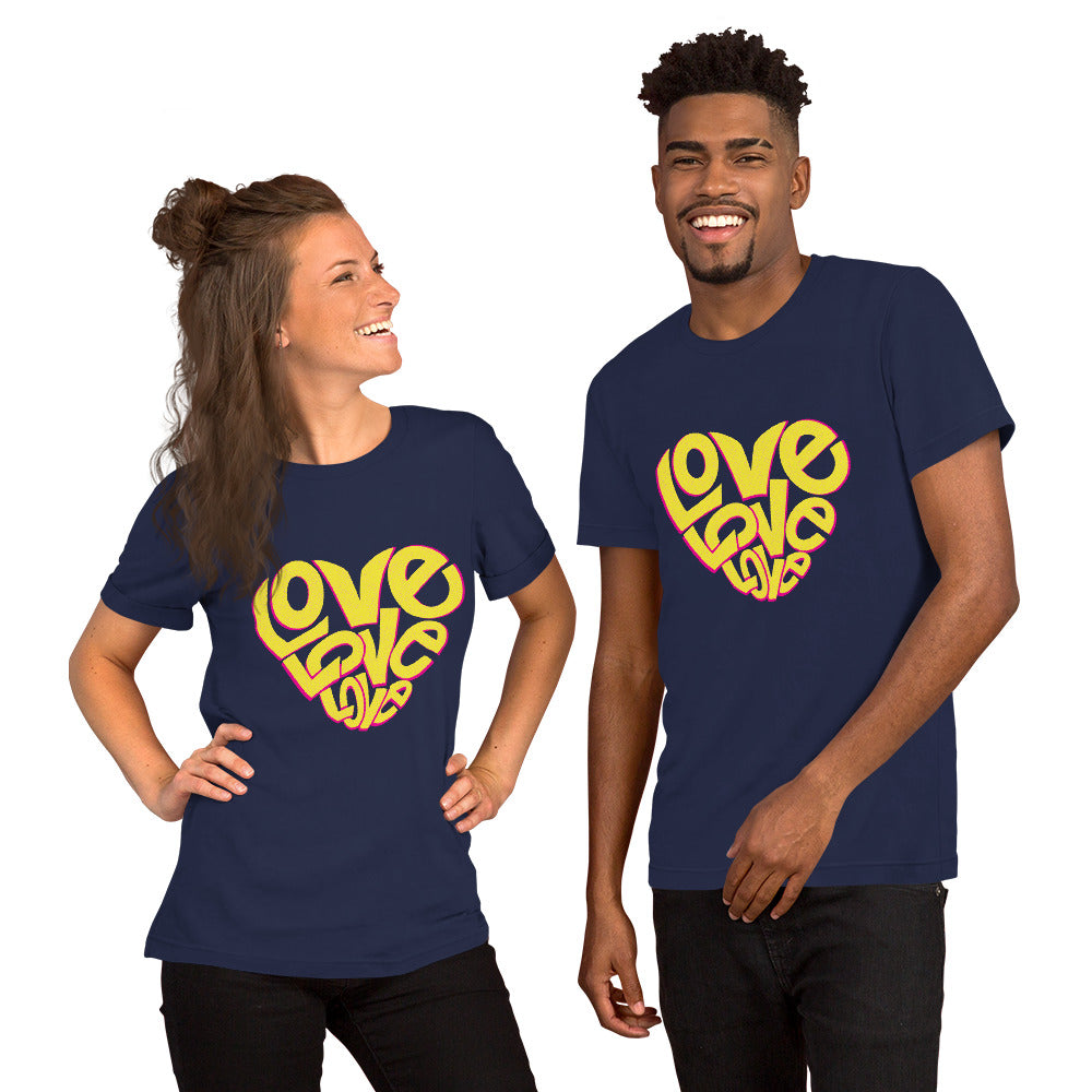 T-Shirts - Love Love Love (Glamourange Love Staple T-Shirts - Front Print 0023 Model)