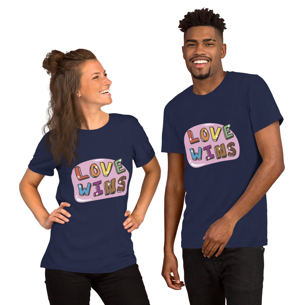 T-Shirts - Love Wins (Glamourange Love Staple T-Shirts - Front Print 0035 Model)