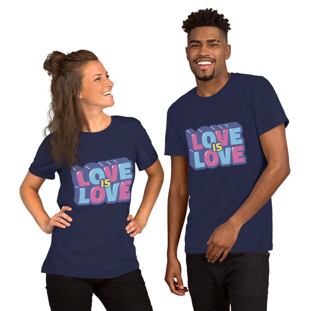 T-Shirts - Love Is Love (Glamourange Love Staple T-Shirts - Front Print 0040 Model)