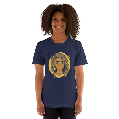 T-Shirts - Ebony Woman Dreadlocks (Glamourange Ebony Staple T-Shirts - Front Print 006 Model)