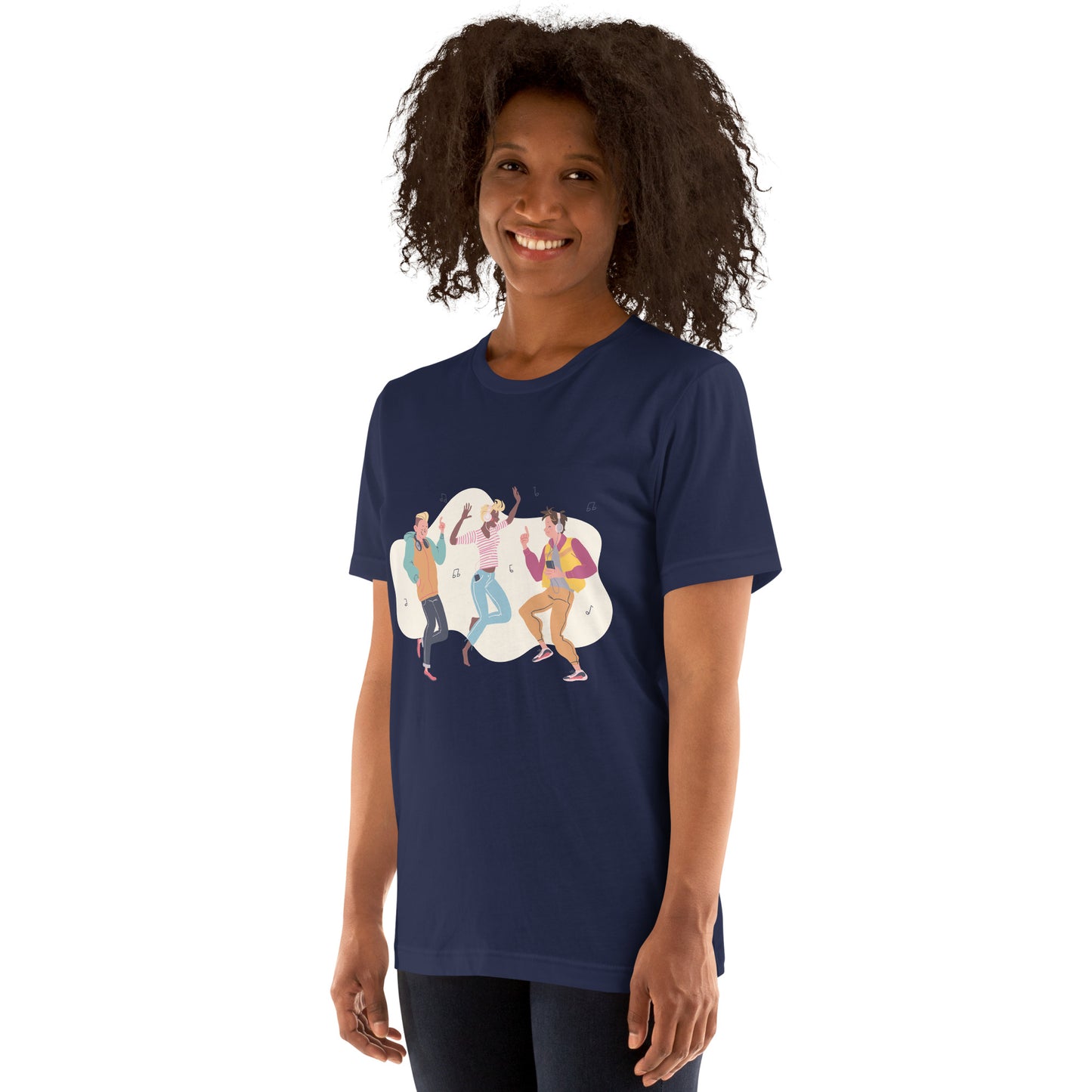 T-Shirts - Let The Music Play (Glamourange Ebony Staple T-Shirts - Front Print 0014 Model)