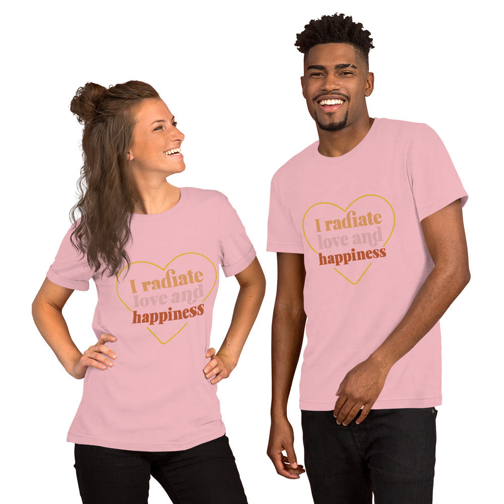 T-Shirts - I Radiate Love and Happiness (Glamourange Love Staple T-Shirts - Front Print 003 Model)