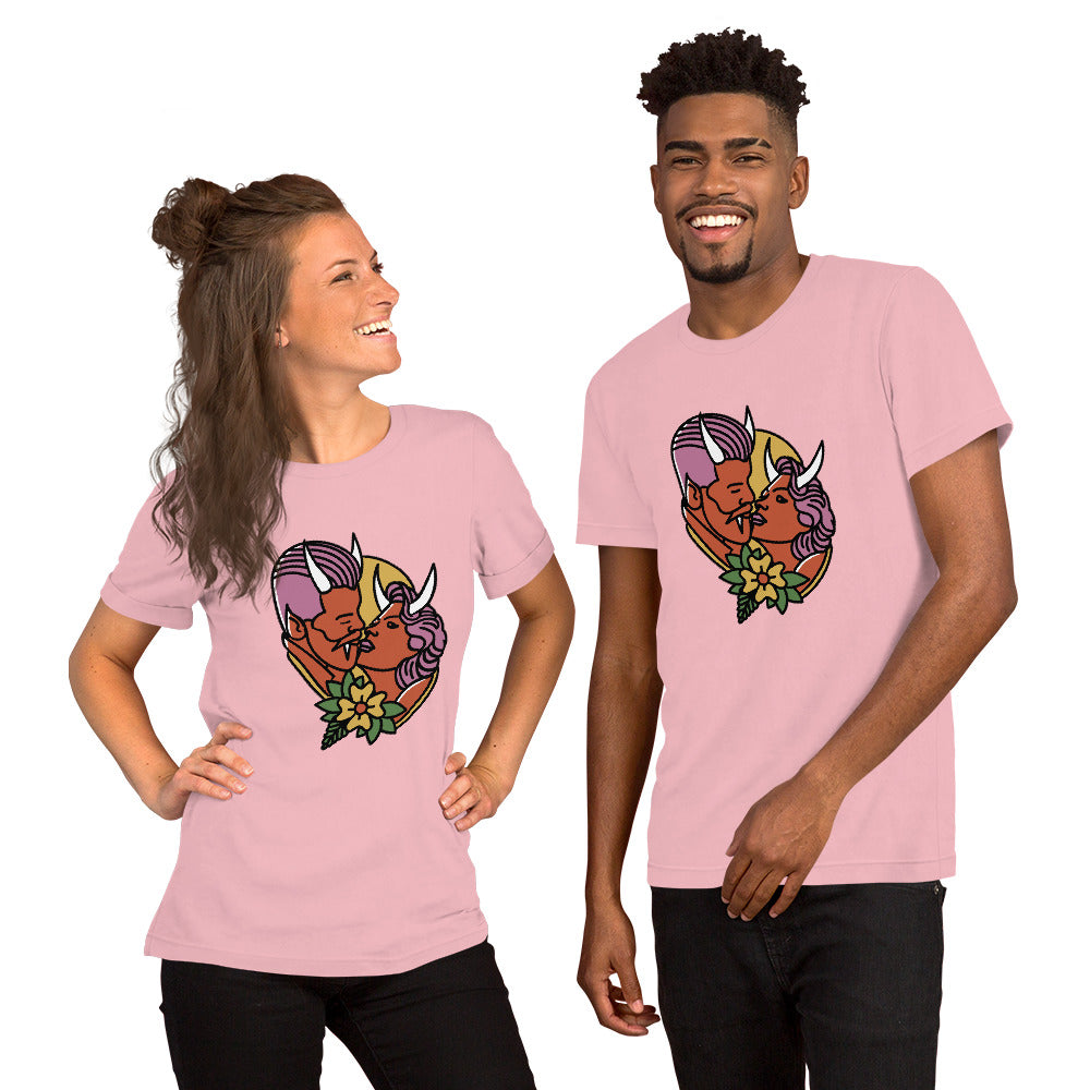 T-Shirts - Love (Glamourange Love Staple T-Shirts - Front Print 0032 Model)