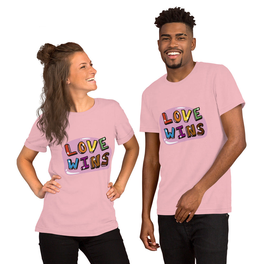 T-Shirts - Love Wins (Glamourange Love Staple T-Shirts - Front Print 0035 Model)