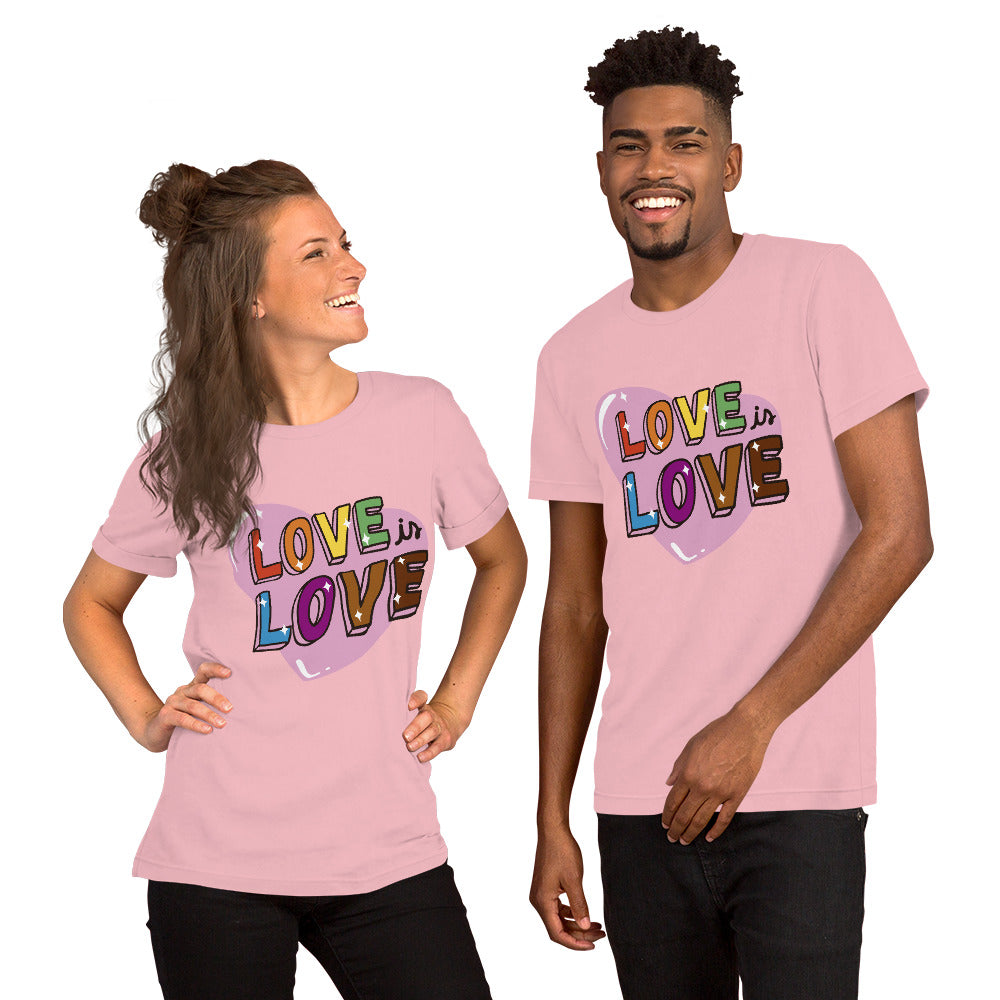 T-Shirts - Love Is Love (Glamourange Love Staple T-Shirts - Front Print 0039 Model)