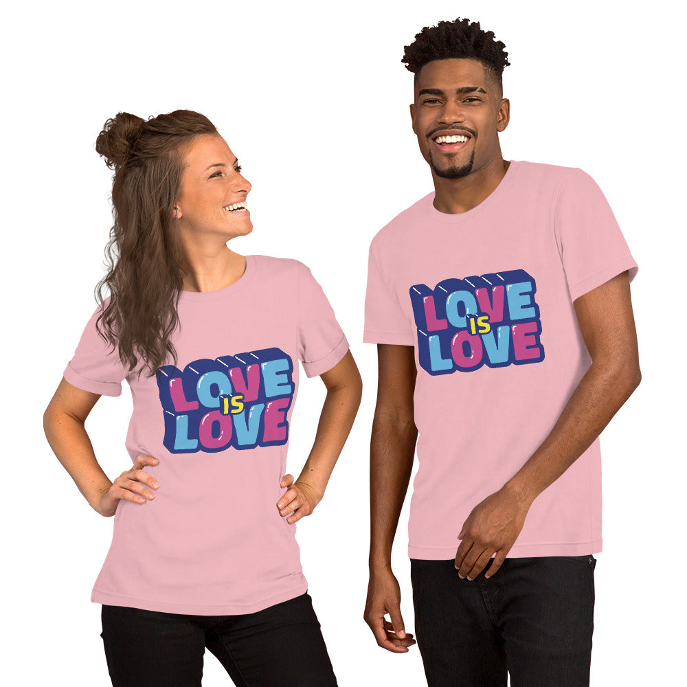 T-Shirts - Love Is Love (Glamourange Love Staple T-Shirts - Front Print 0040 Model)