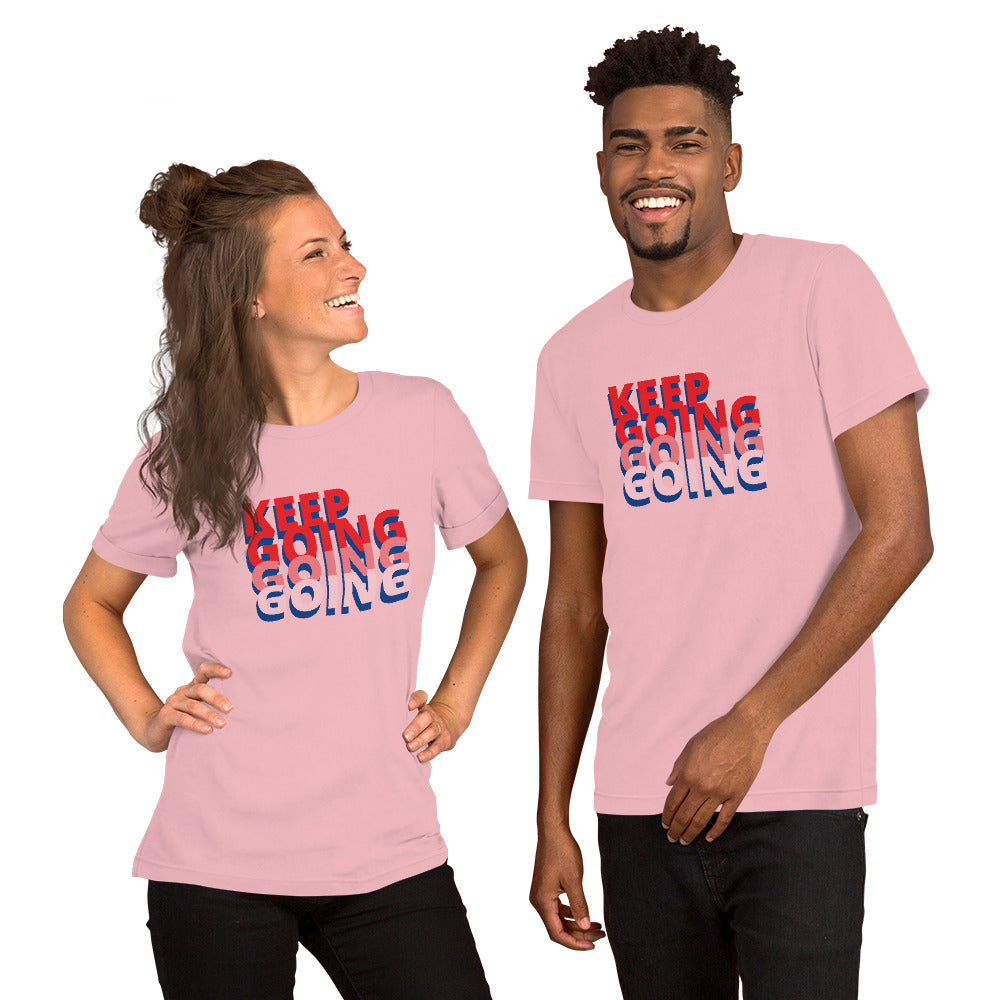 Unisex T Shirts - Keep Going, Going, Going (Glamourange Motivation Staple T-Shirts - Front Print)