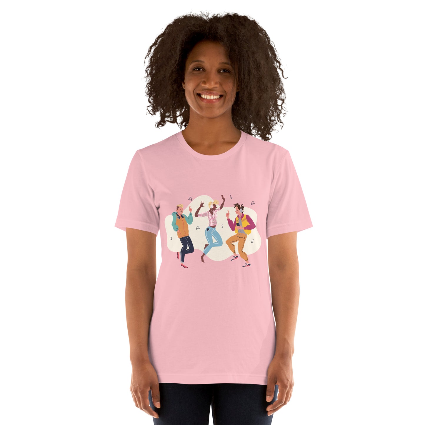 T-Shirts - Let The Music Play (Glamourange Ebony Staple T-Shirts - Front Print 0014 Model)